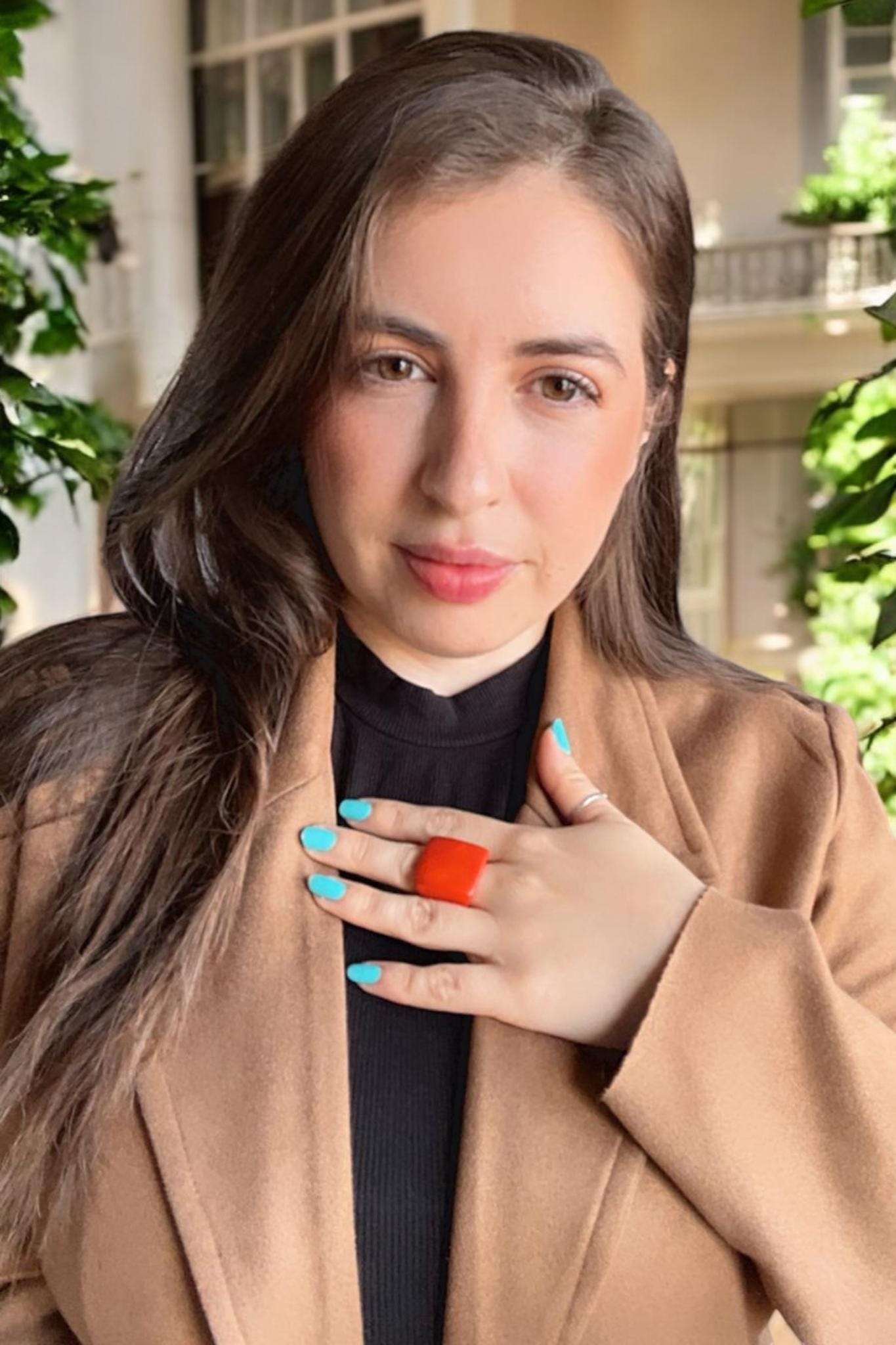 Handcrafted Orange Tagua Nut Statement Ring.
