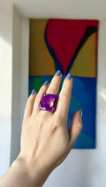 Purple Statement Chunky Ring.