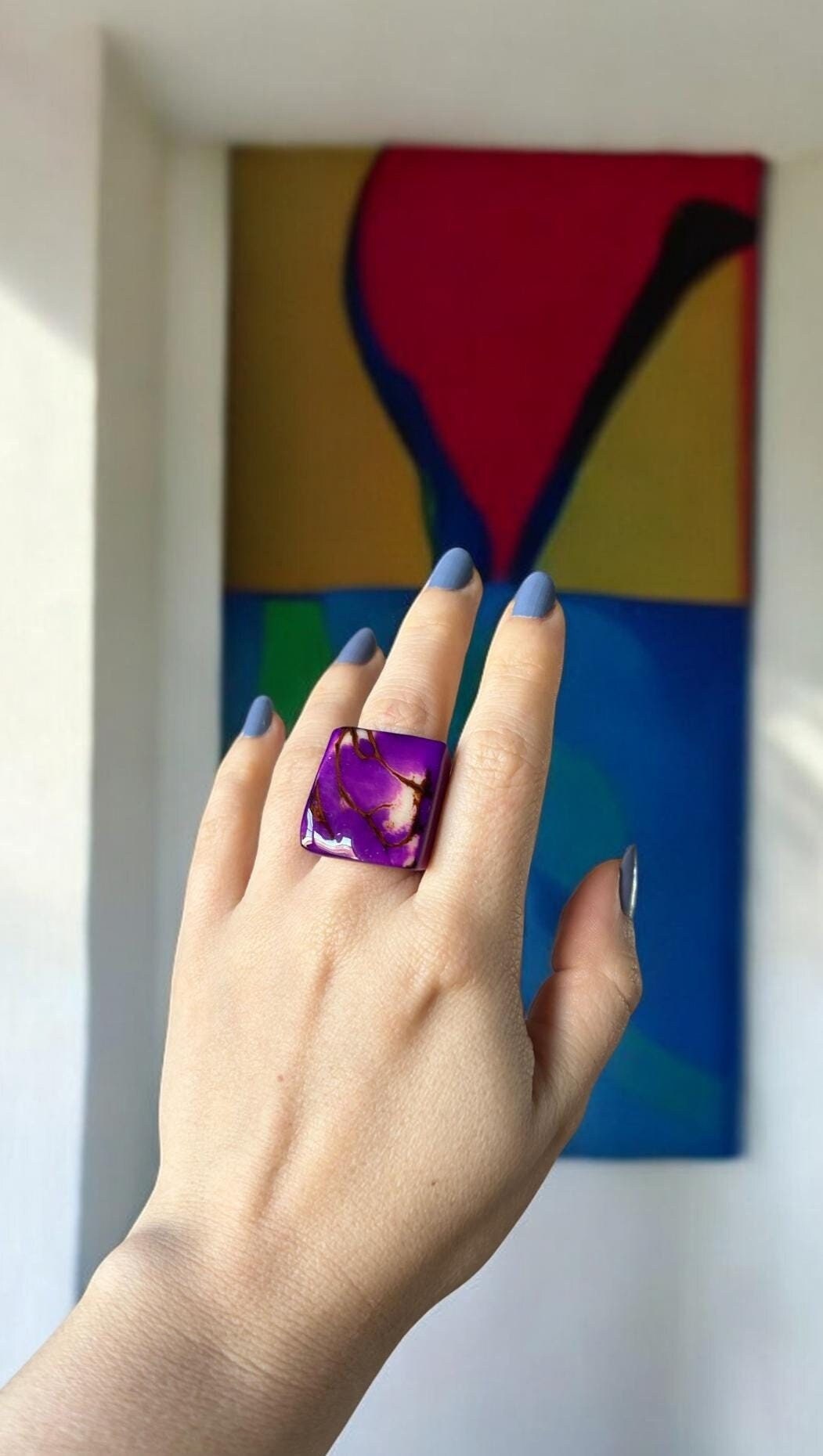 Purple Statement Chunky Ring.