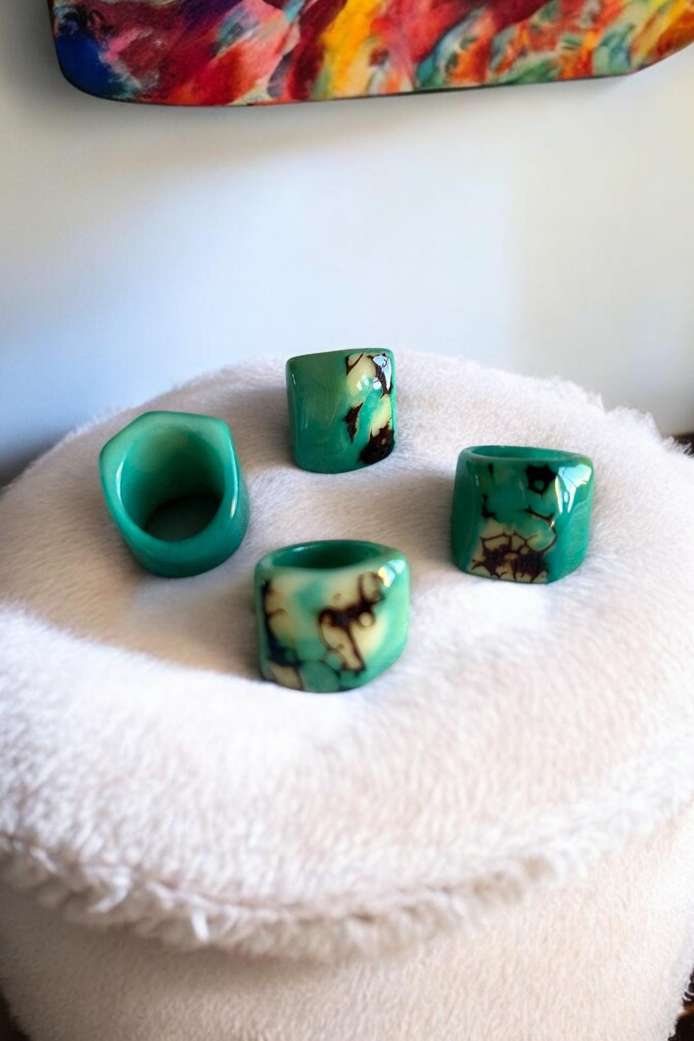 Sea Green Colored Big Ring.