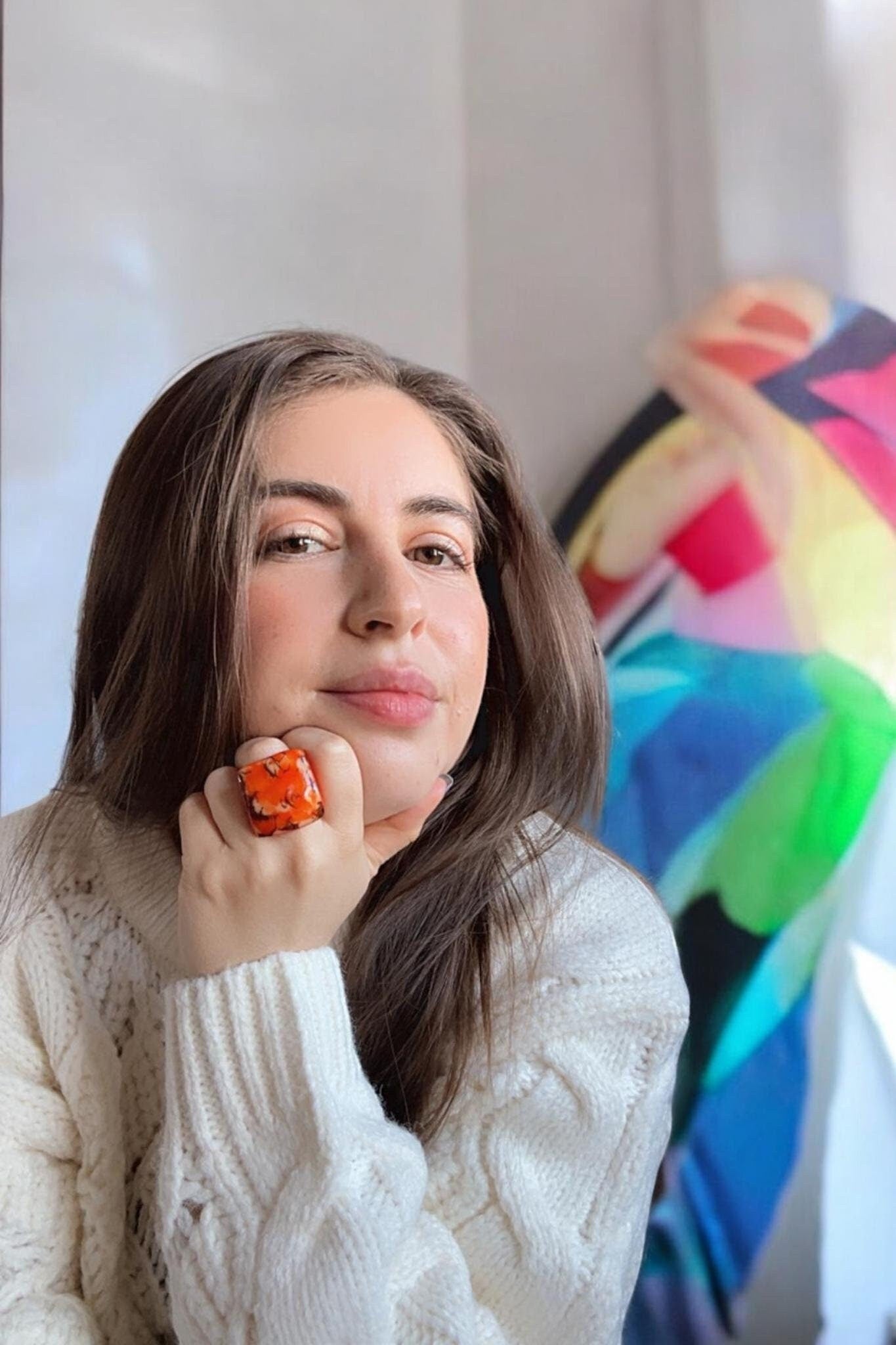 Bright Orange Tagua Ring.