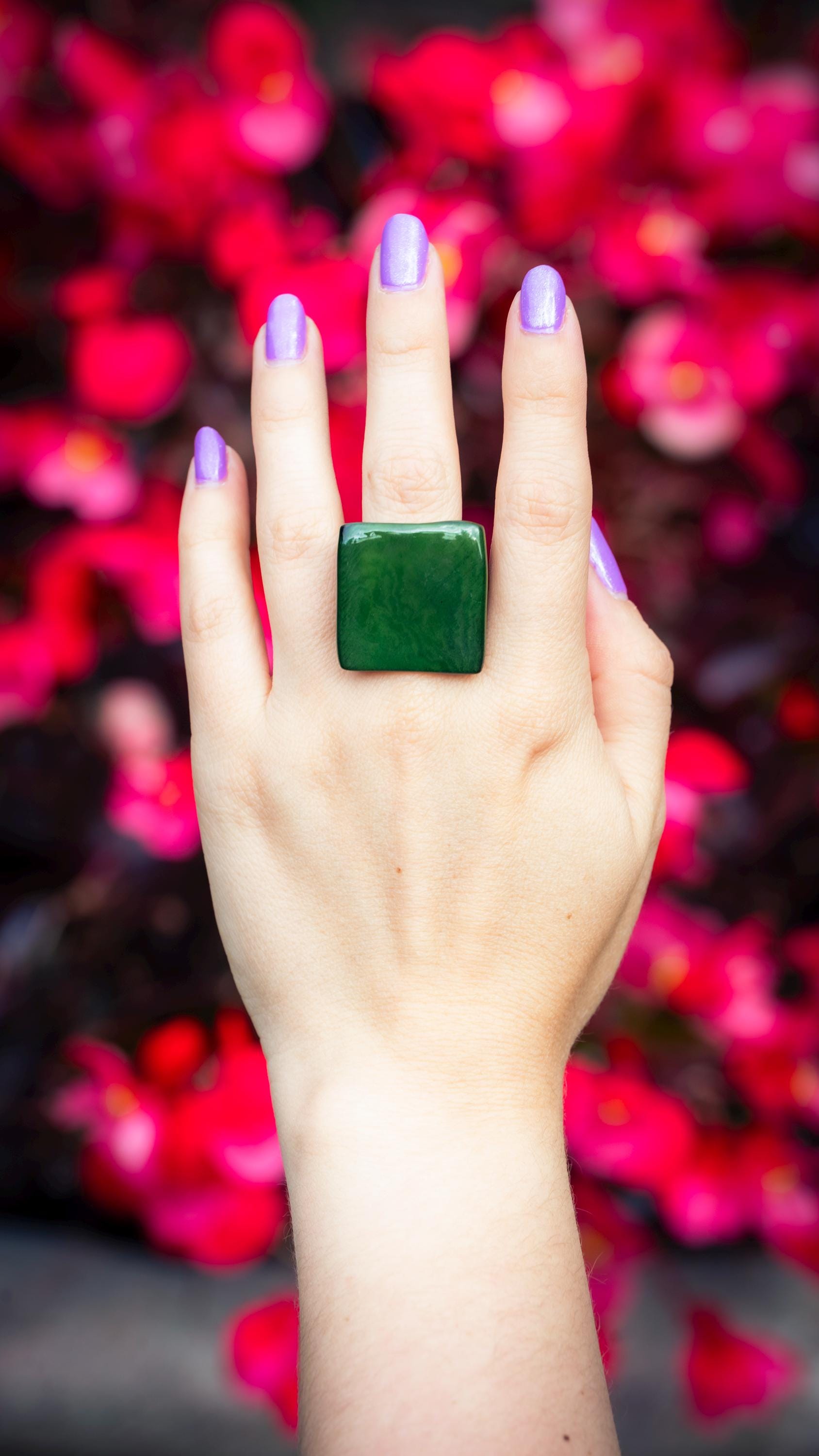 Dark Green Chunky Ring.