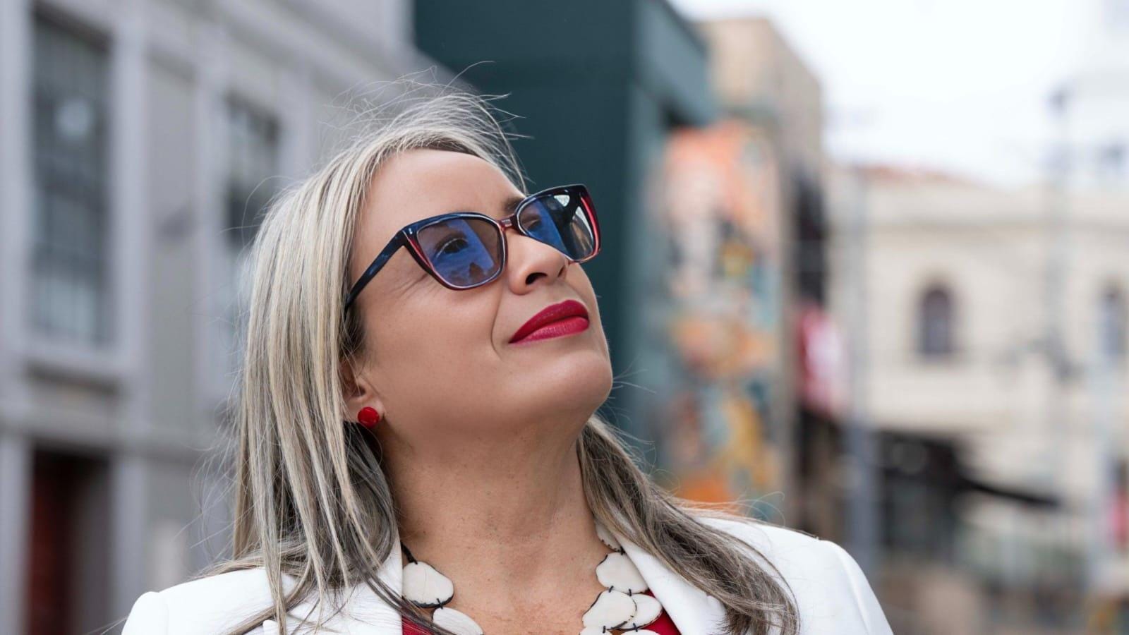 Red Tagua Nut Stud Earrings.