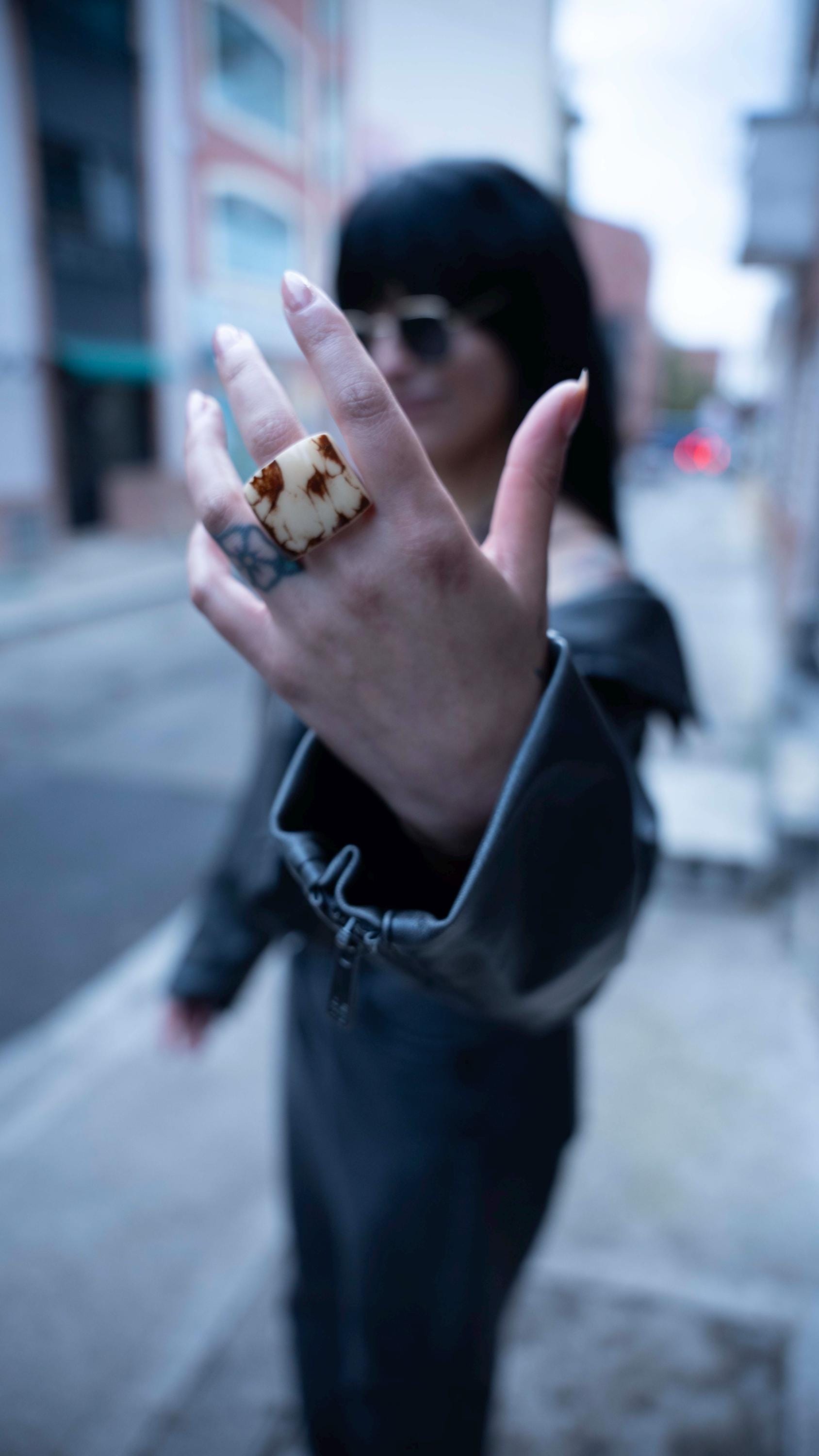 Elegant White Artistic Ring.