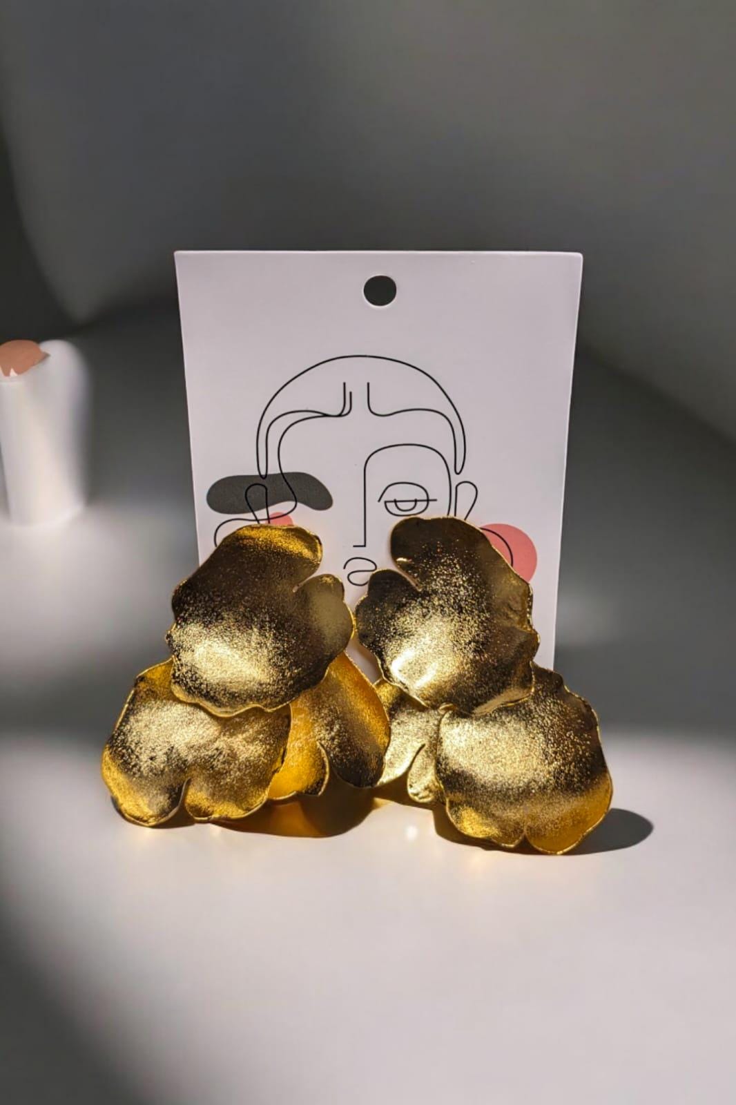 24K Gold Gilded Leaf Earrings.