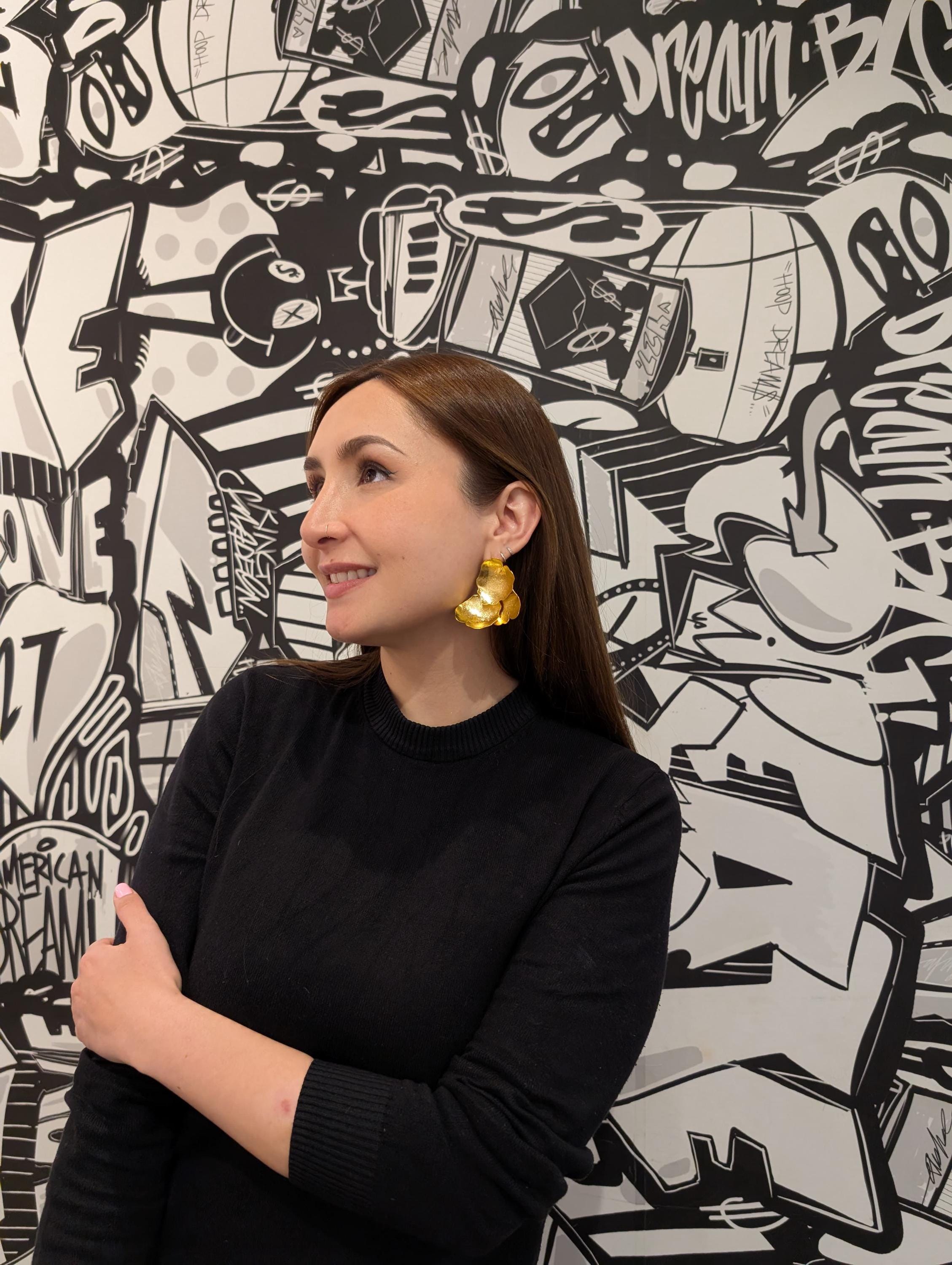 24K Gold Gilded Leaf Earrings.