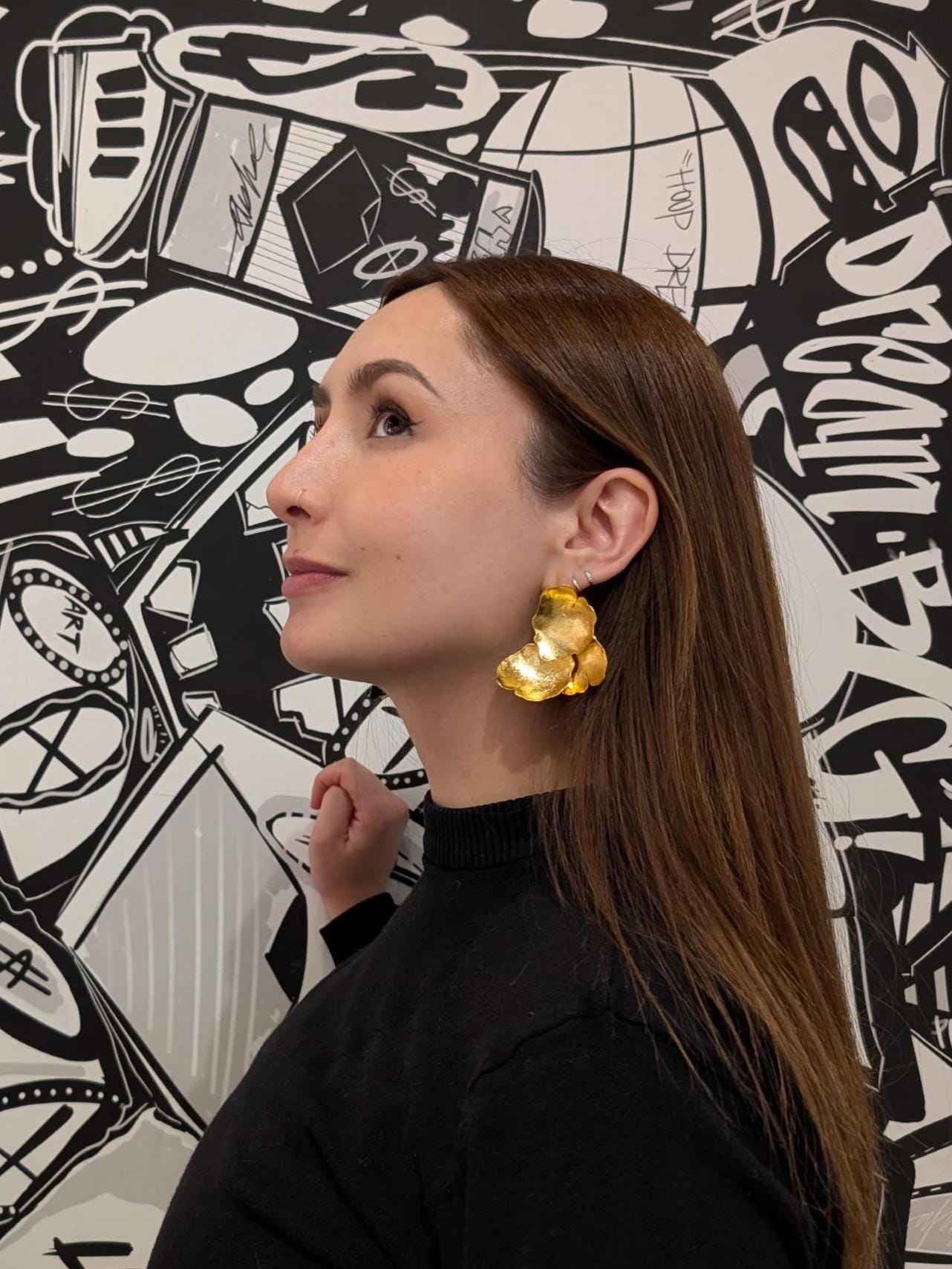 24K Gold Gilded Leaf Earrings.