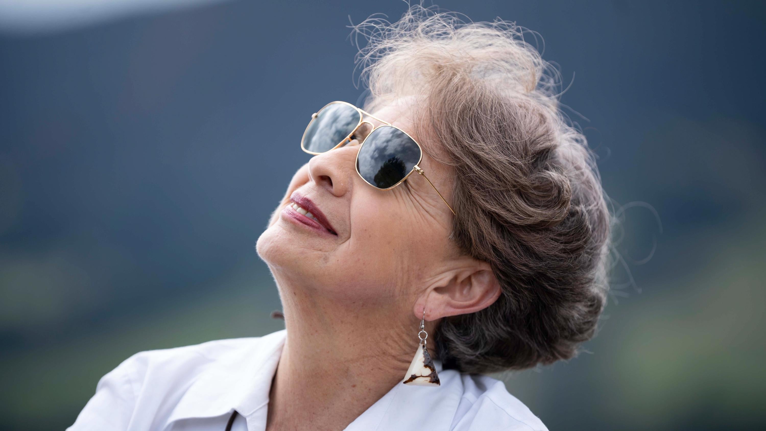 White Tagua Nut Triangle Earrings.