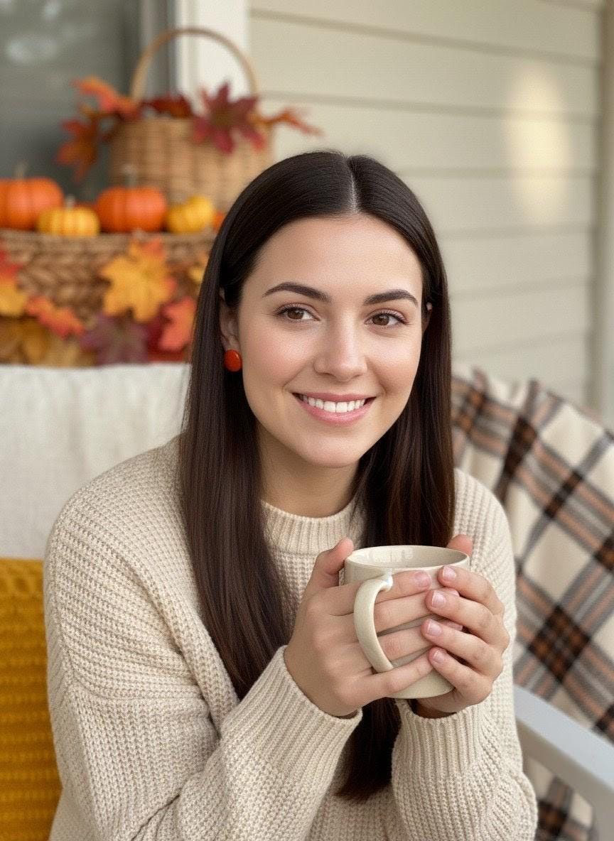Orange Tagua Nut Stud Earrings.