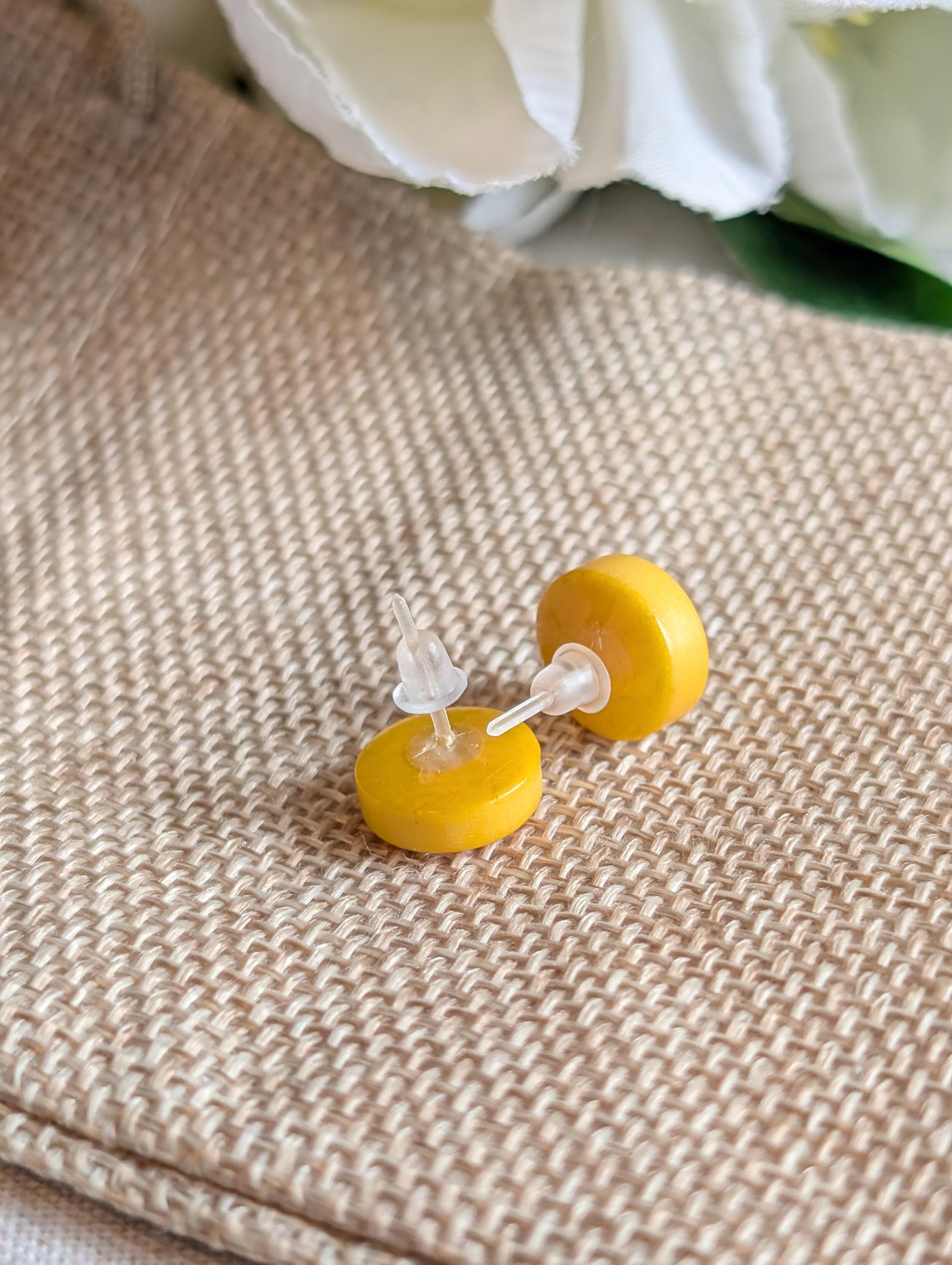Tiny Stud Yellow Earrings.