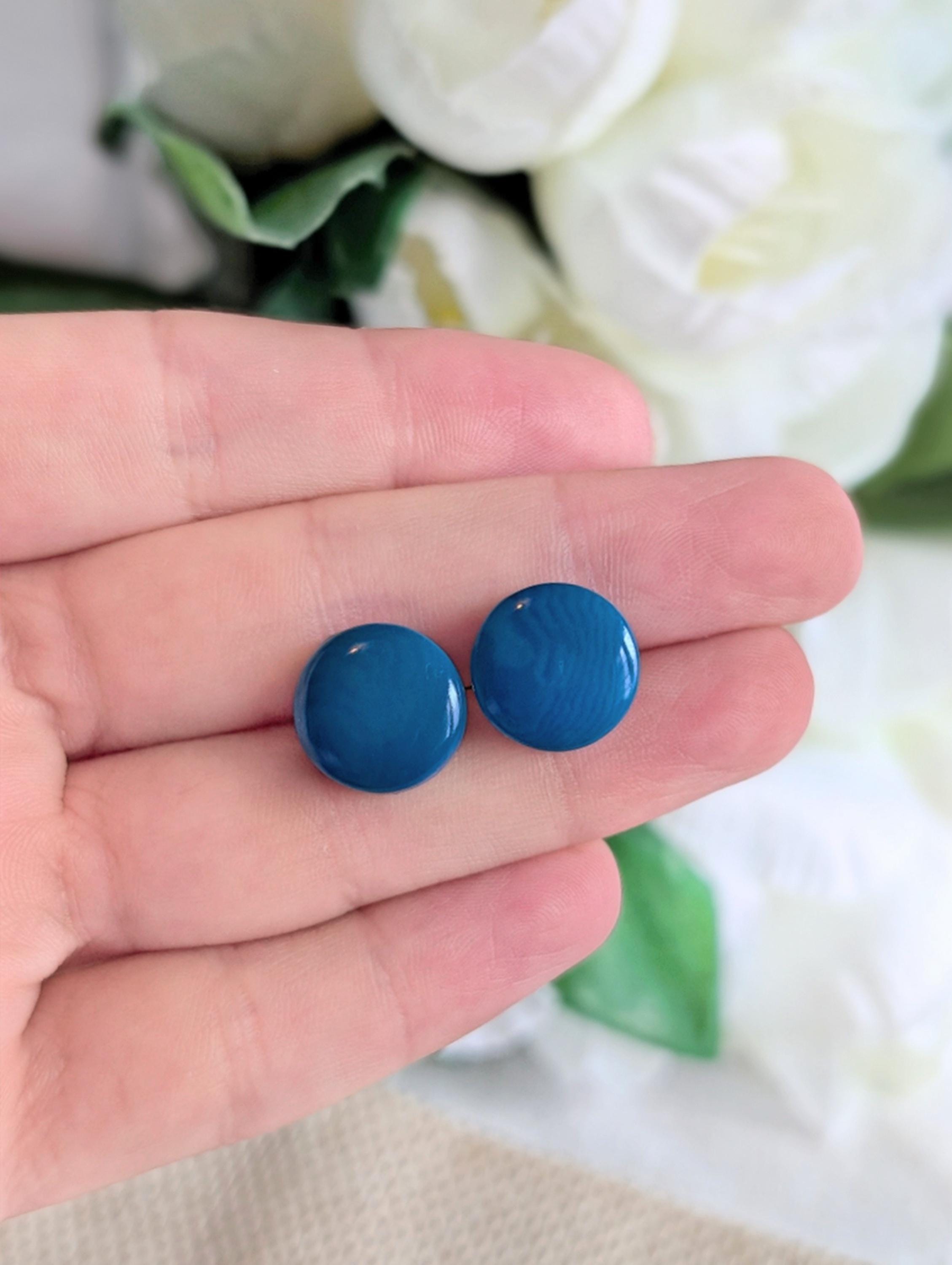 Small Blue Stud Earrings