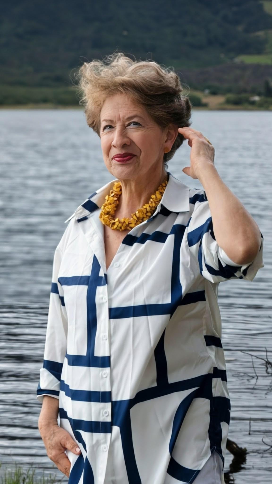 Elegant big chunky choker.