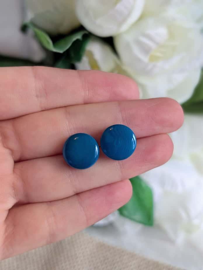 Small Blue Stud Earrings