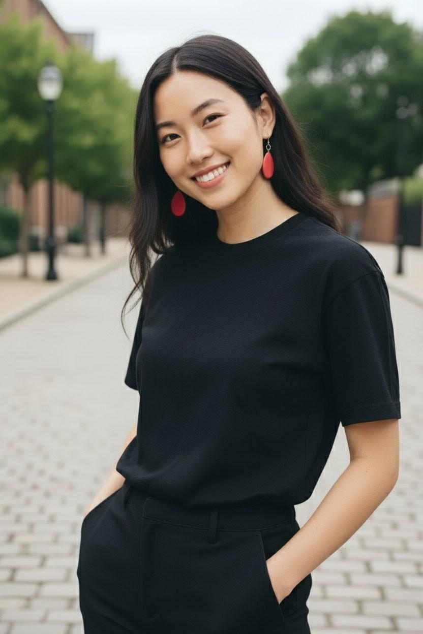 Handmade Red Tagua Nut Earrings.