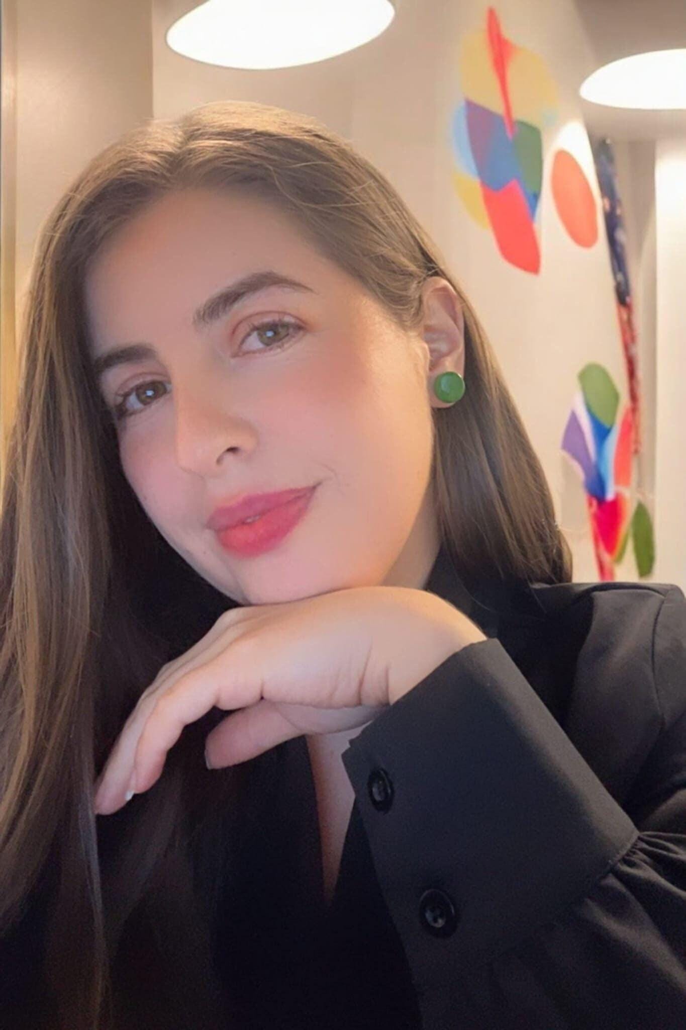 Green Tagua Nut Stud Earrings.