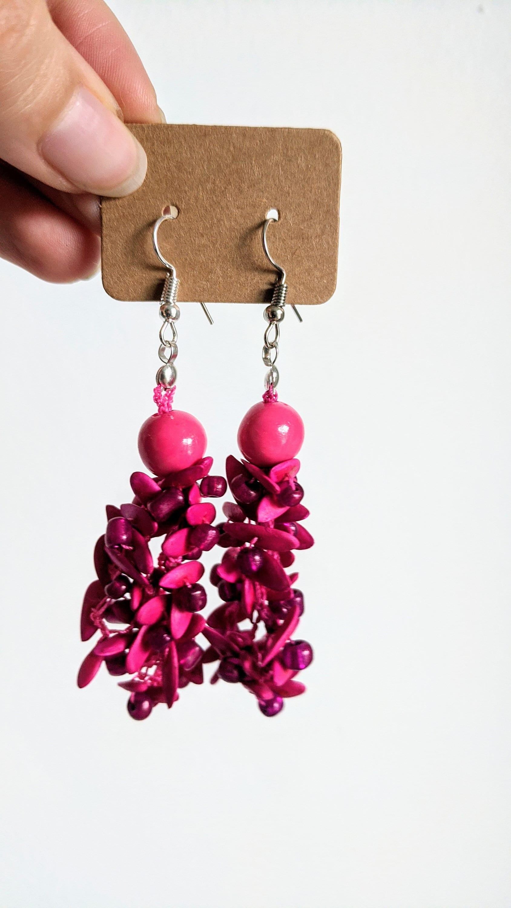 Crochet earrings, Lightweight Natural Seed Earrings.