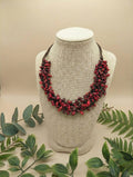 Seed Beaded Cluster Statement Necklace.