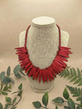 Boho Beaded Spike Necklace.