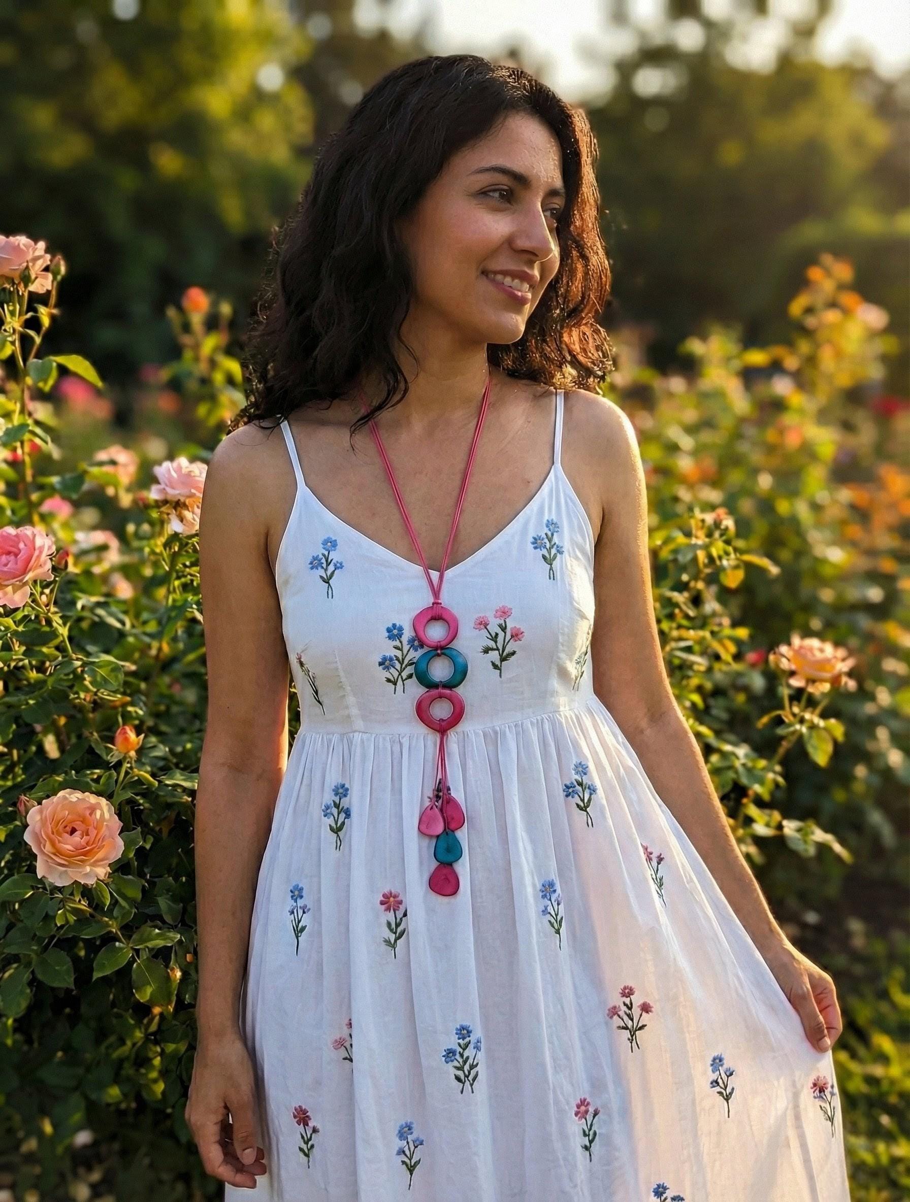 Long Adjustable Tagua Necklace.