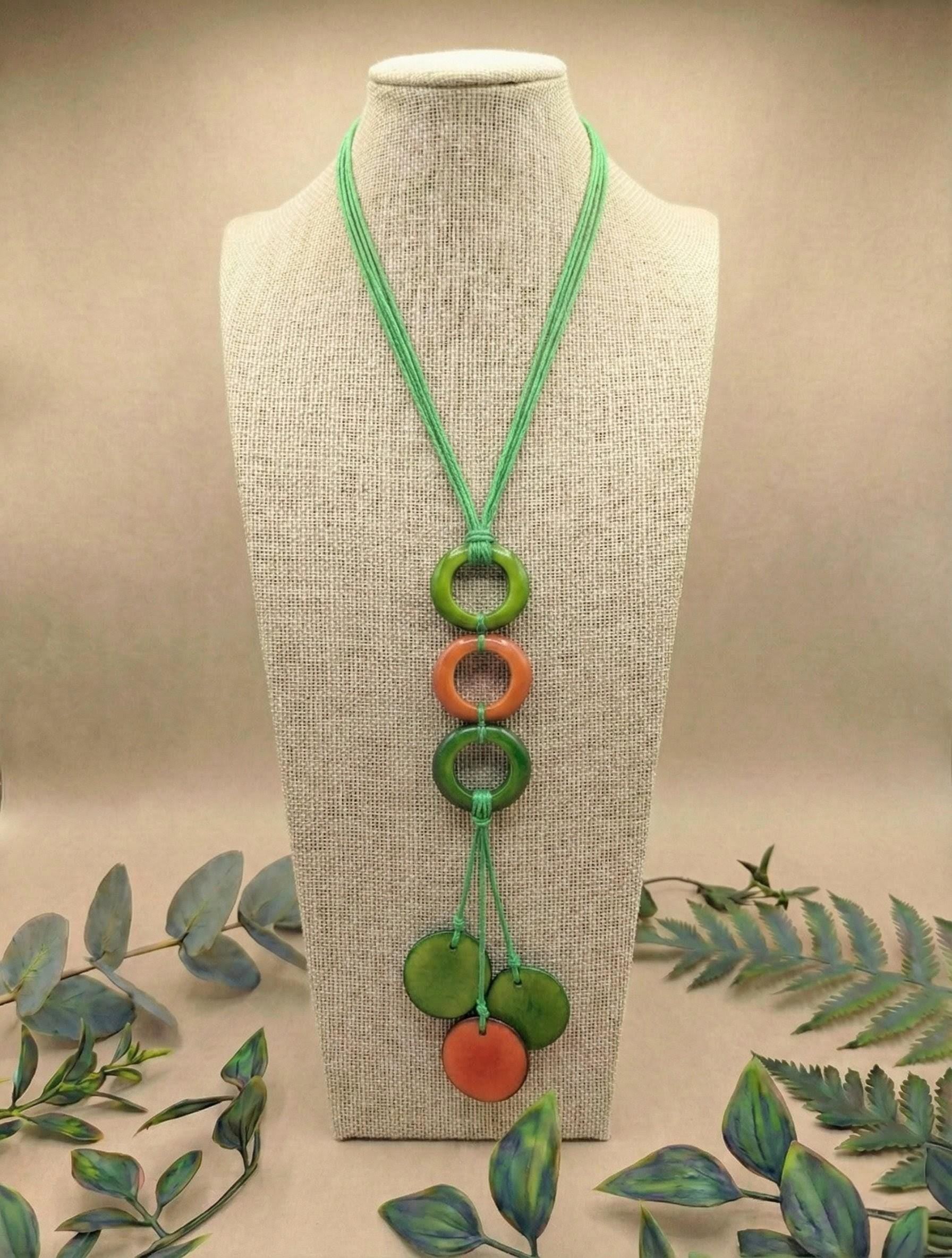 Long Adjustable Tagua Necklace.