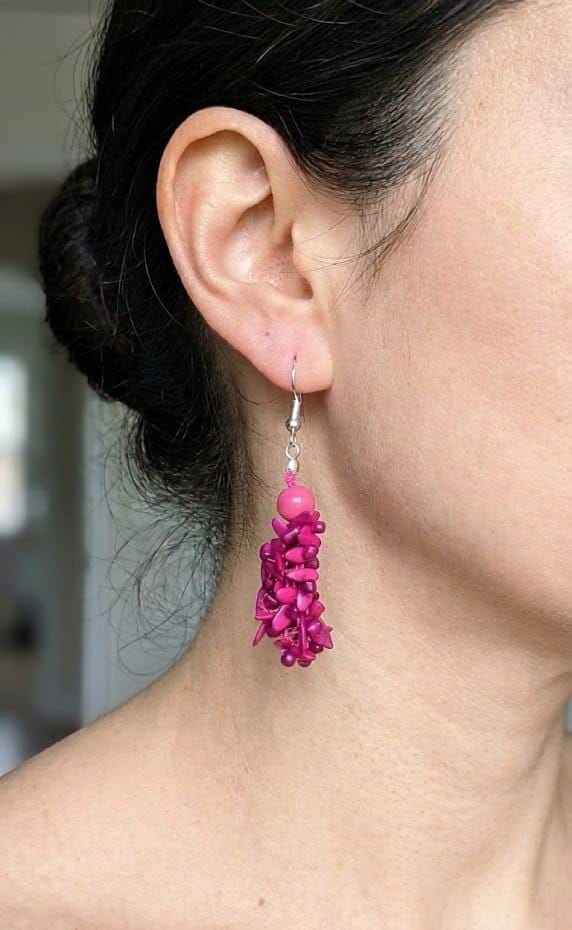 Crochet earrings, Lightweight Natural Seed Earrings.