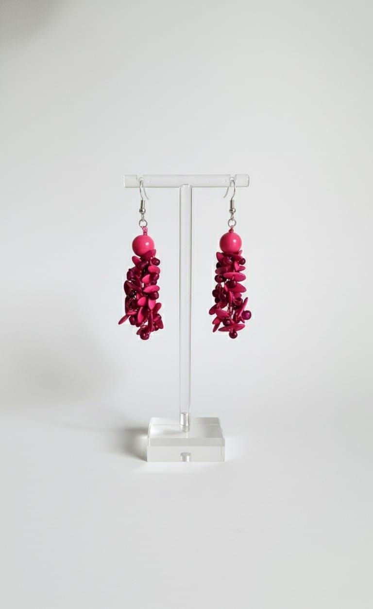 Crochet earrings, Lightweight Natural Seed Earrings.