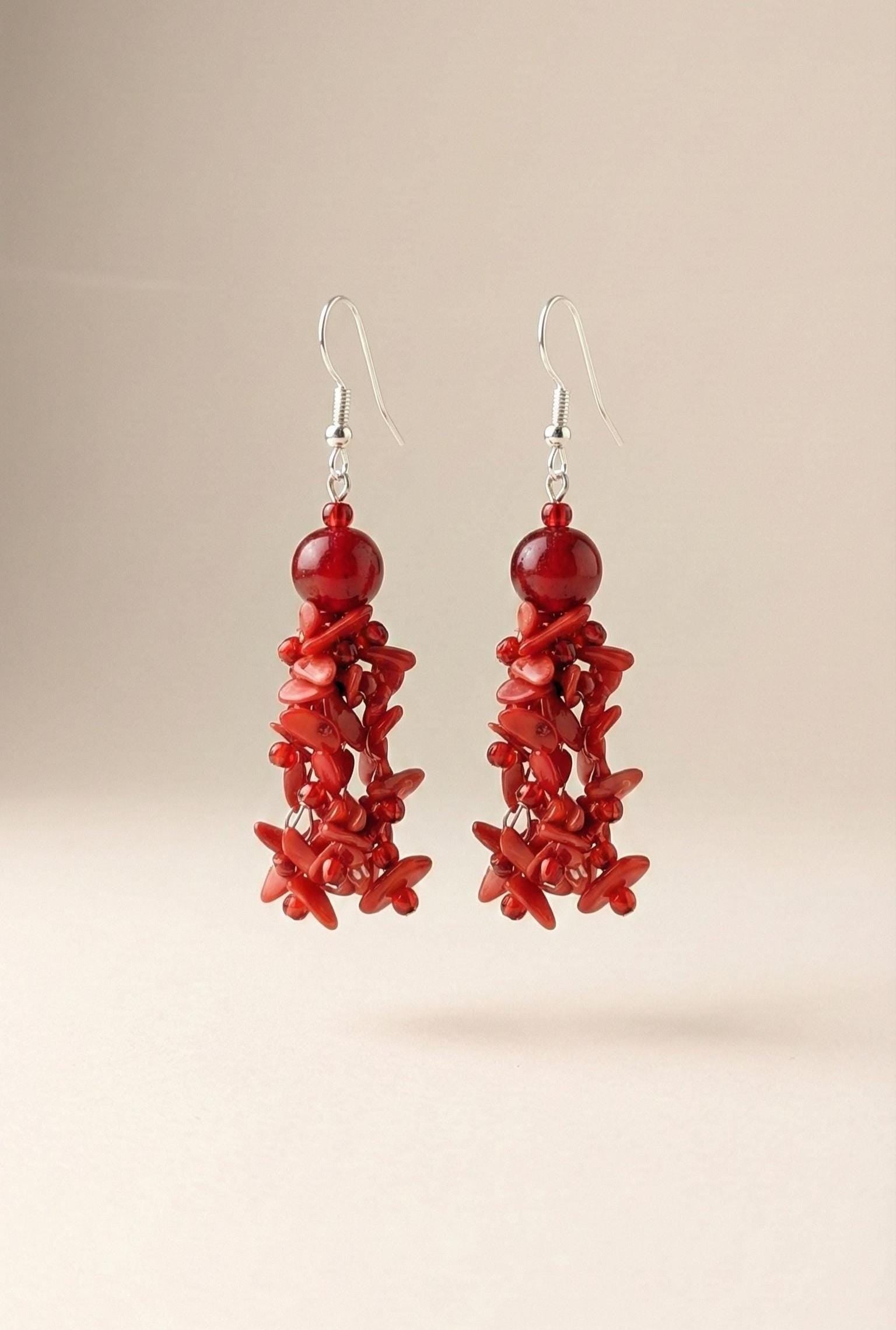 Crochet earrings, Lightweight Natural Seed Earrings.