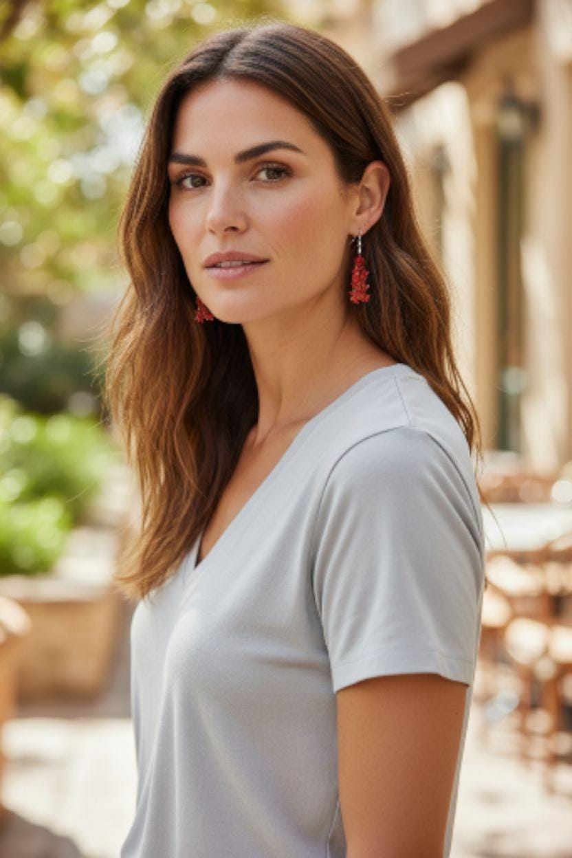 Crochet earrings, Lightweight Natural Seed Earrings.