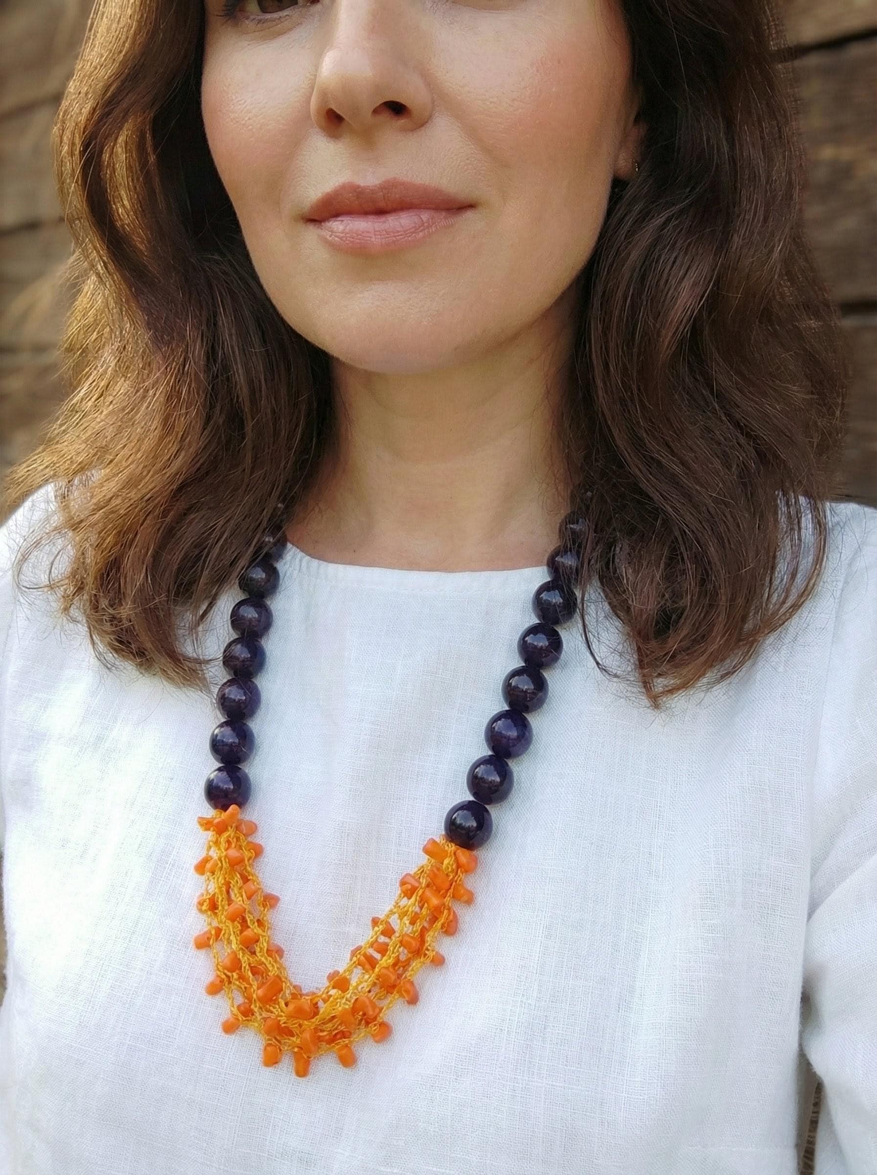 Bold Chunky Tagua Necklace.