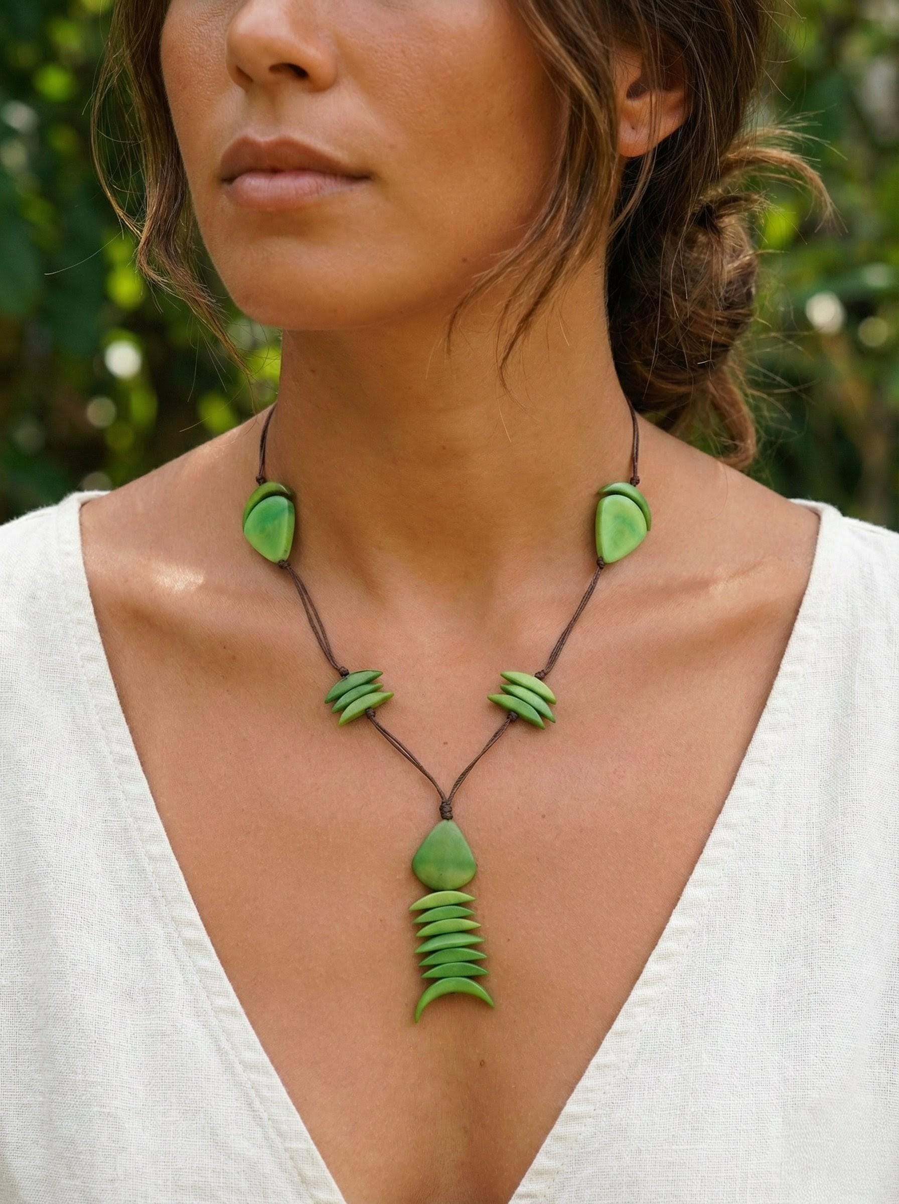 Natural Fish Pendant Necklace.