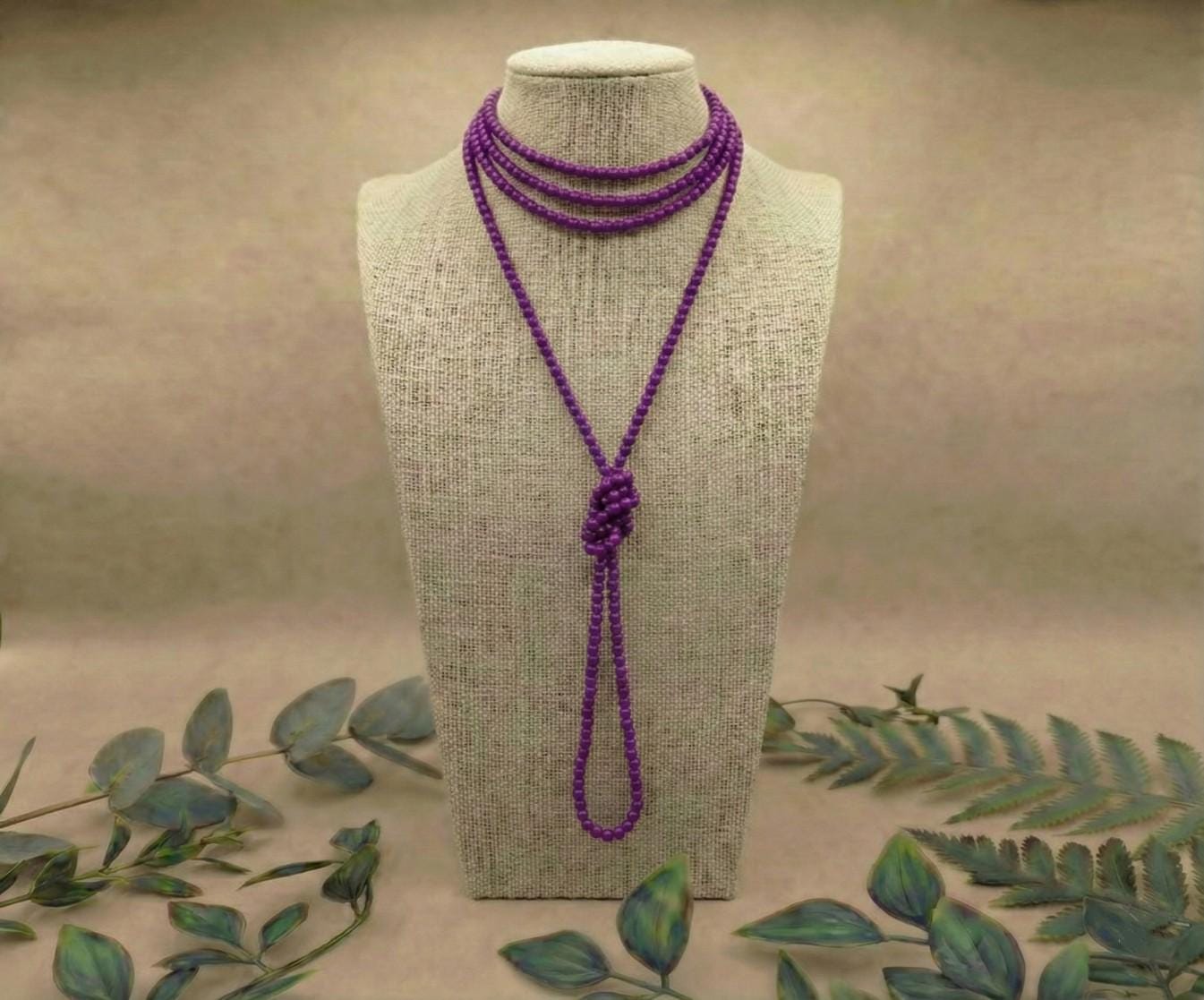 Extra Long Beaded Necklace.