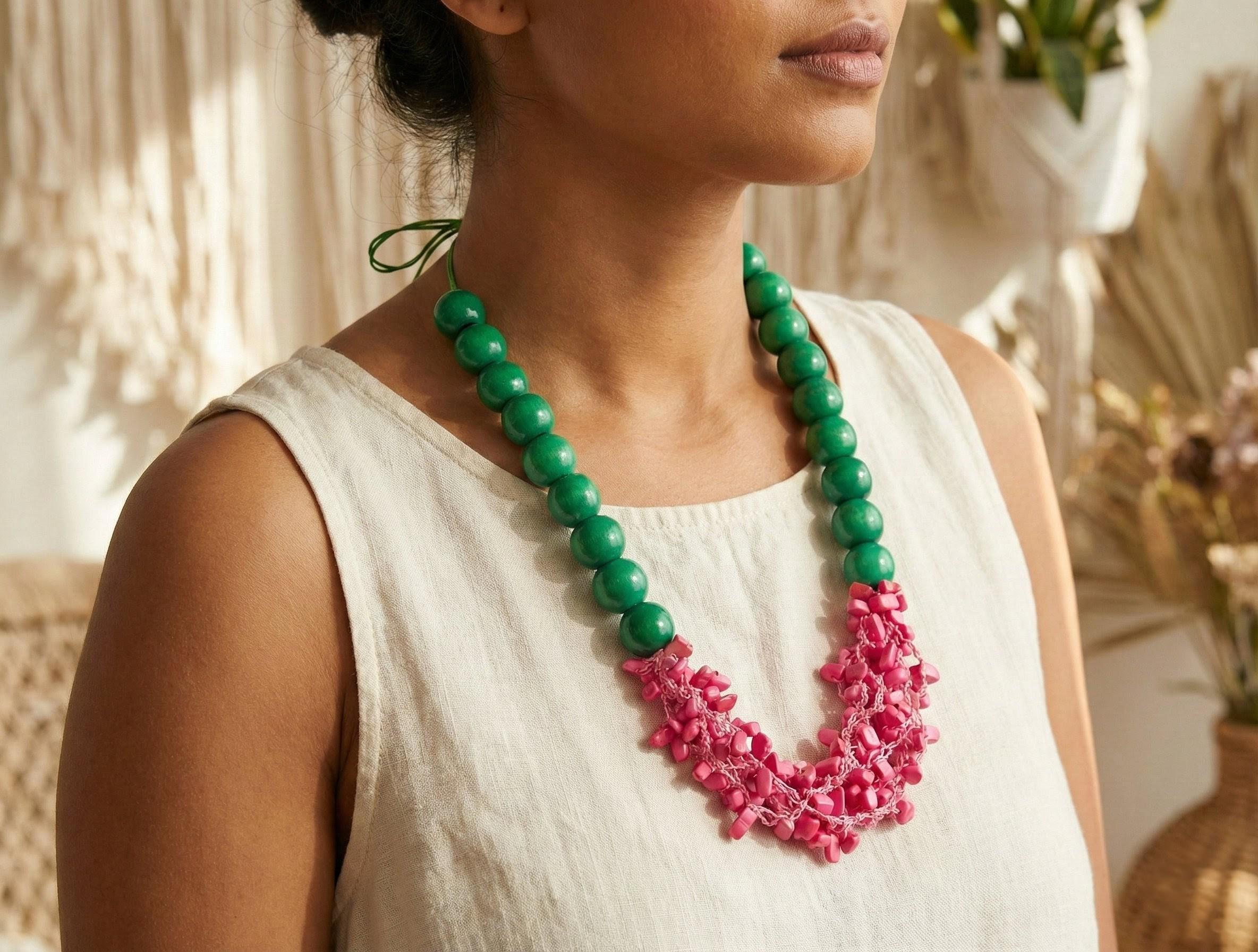 Bold Chunky Tagua Necklace.