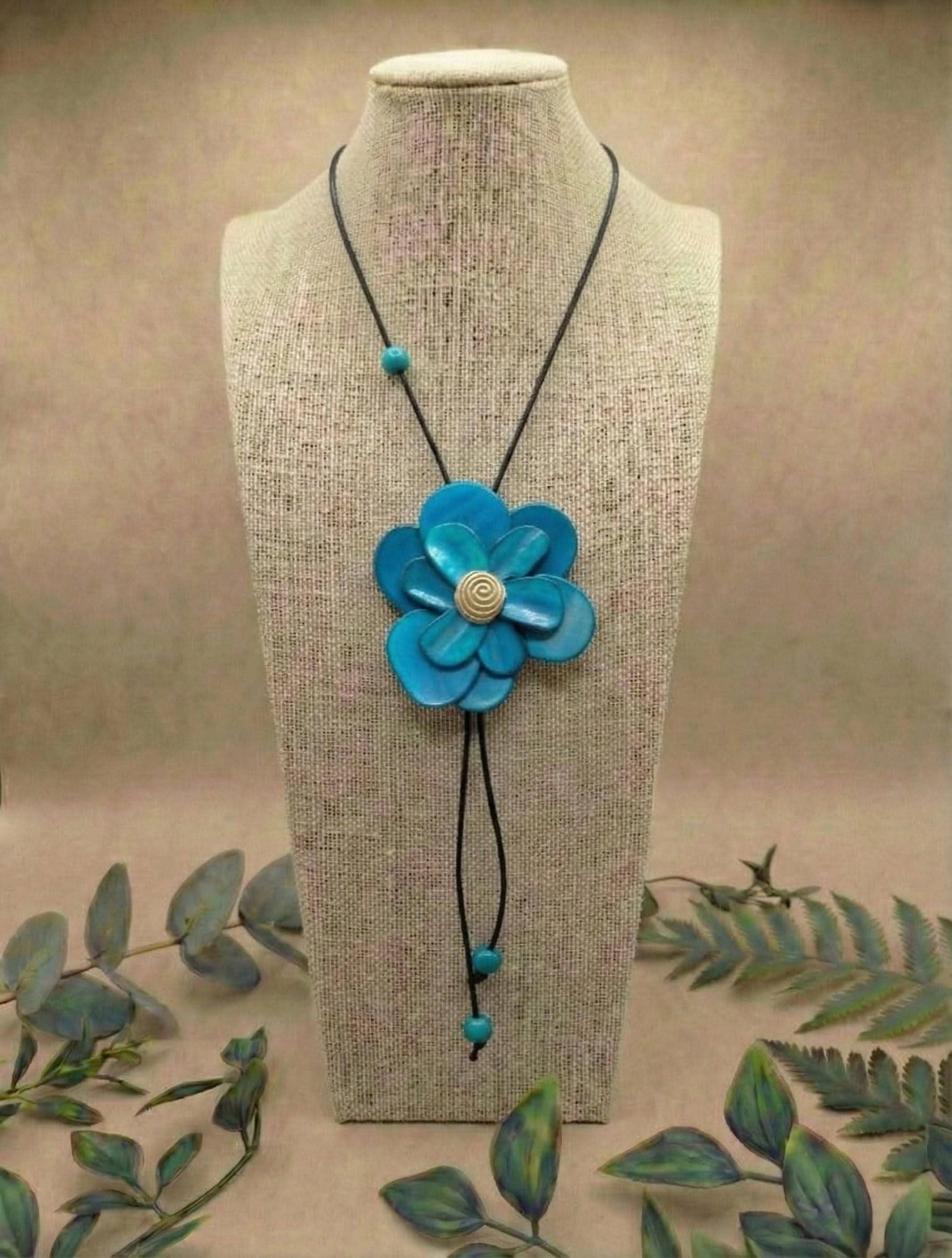 Handmade Floral Tie Necklace.