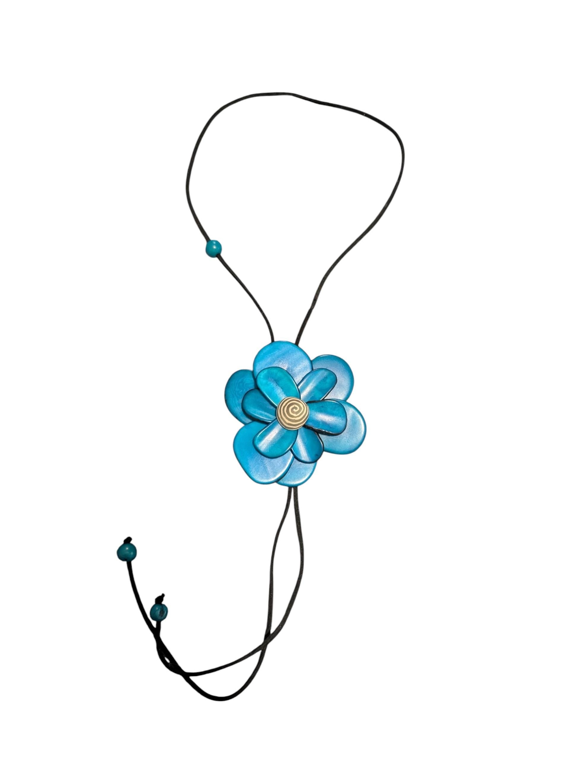 Handmade Floral Tie Necklace.