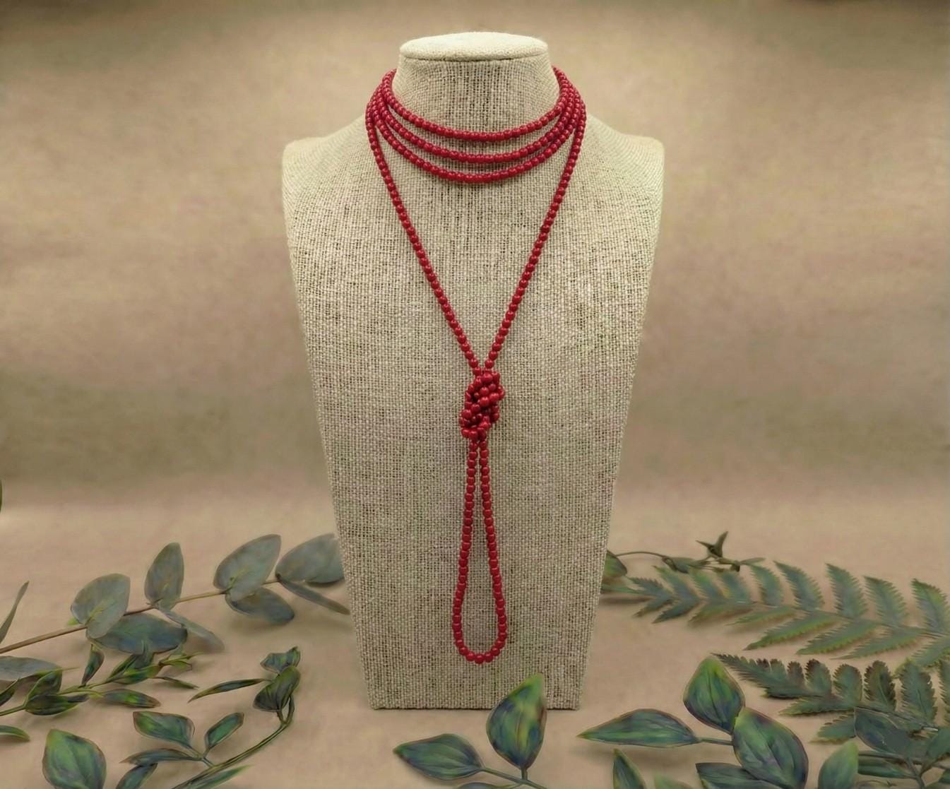 Extra Long Beaded Necklace.