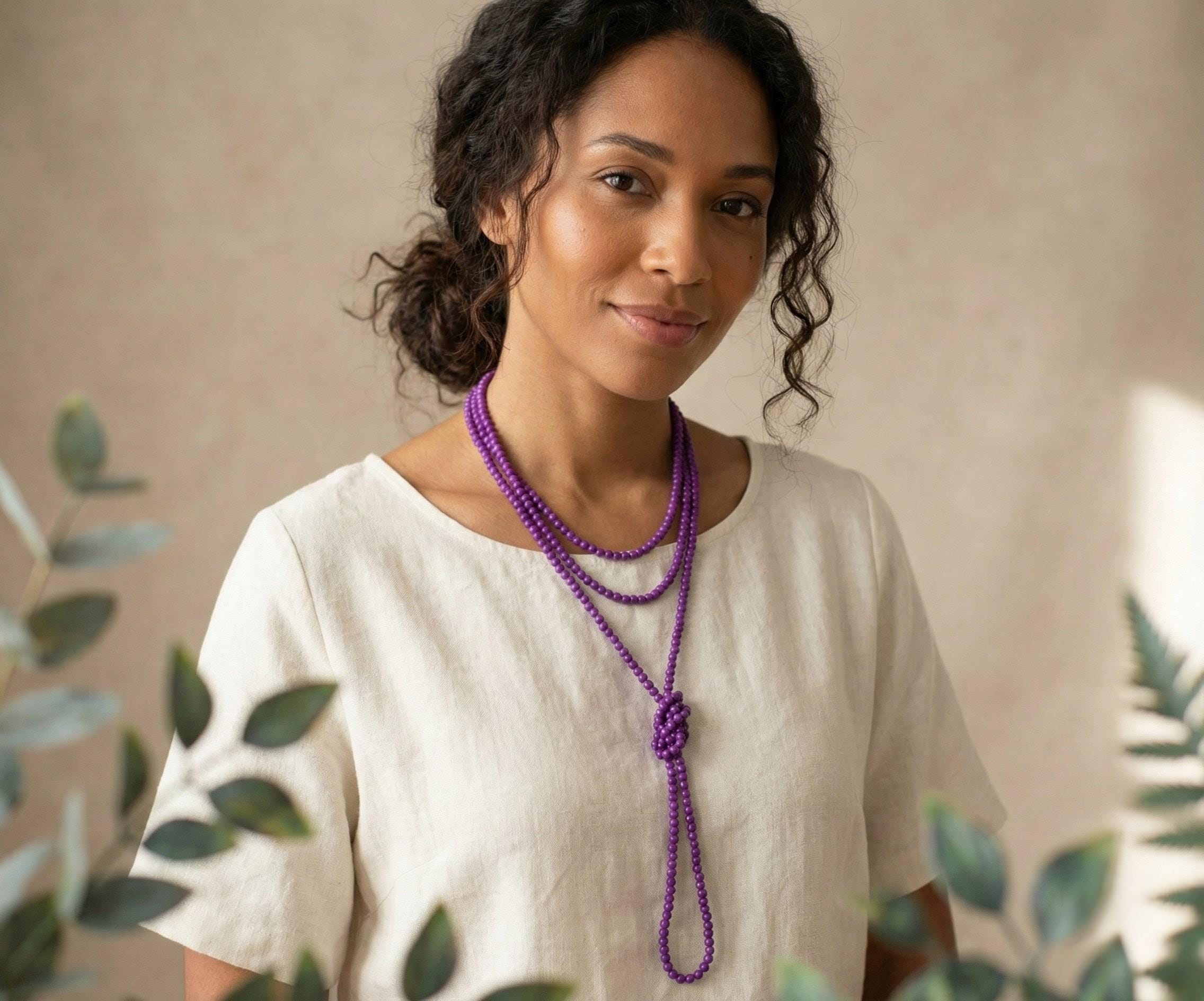 Extra Long Beaded Necklace.