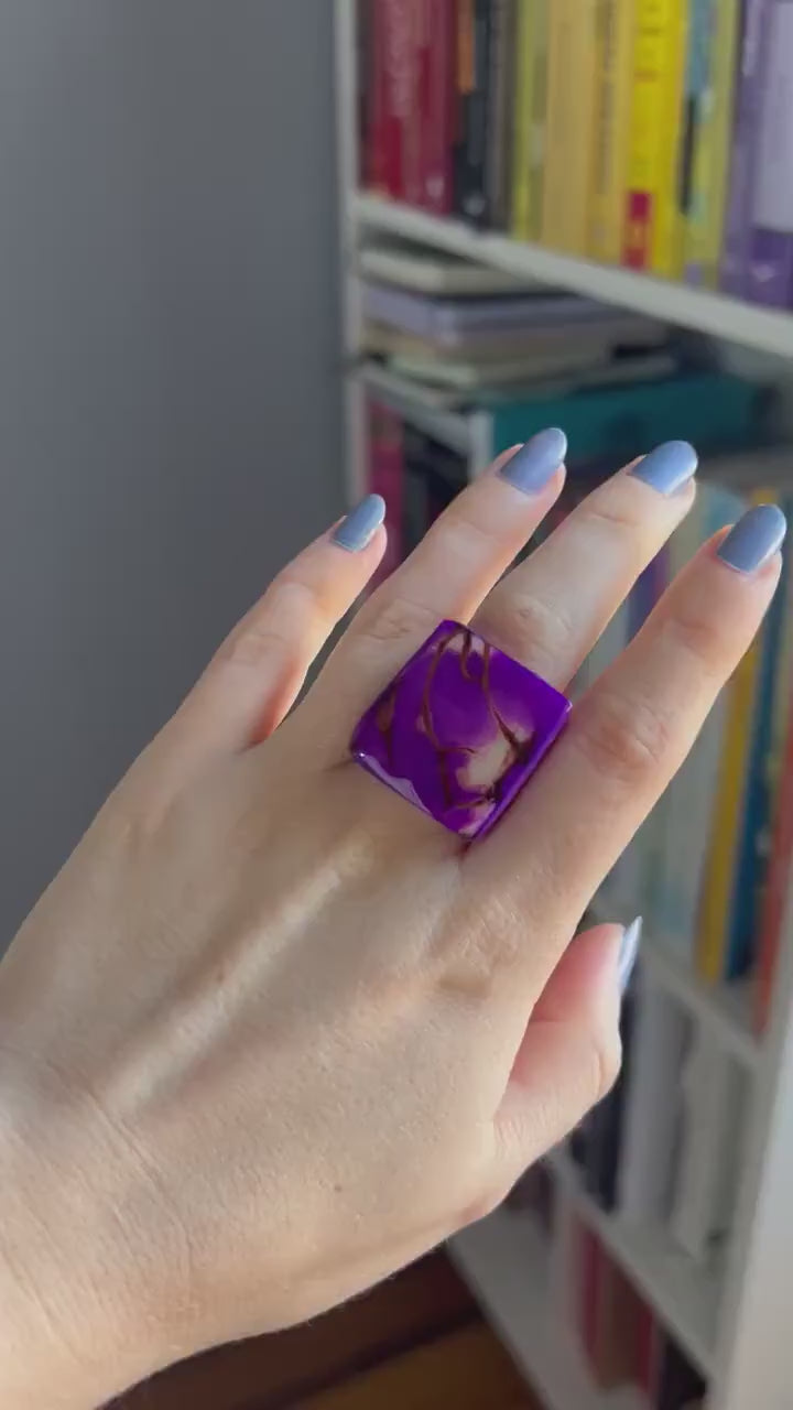 Purple Statement Chunky Ring.