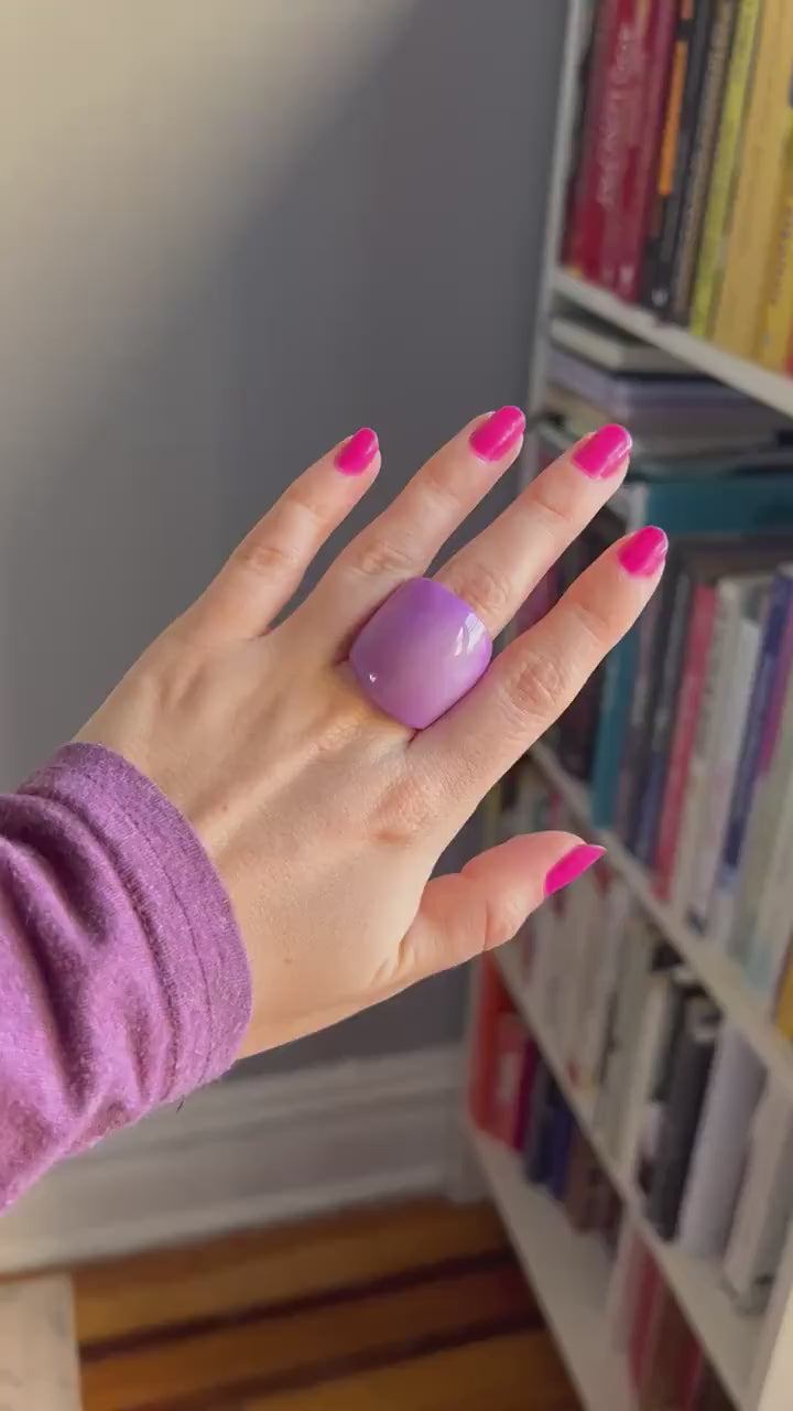 Lilac Tagua Nut Statement Ring.