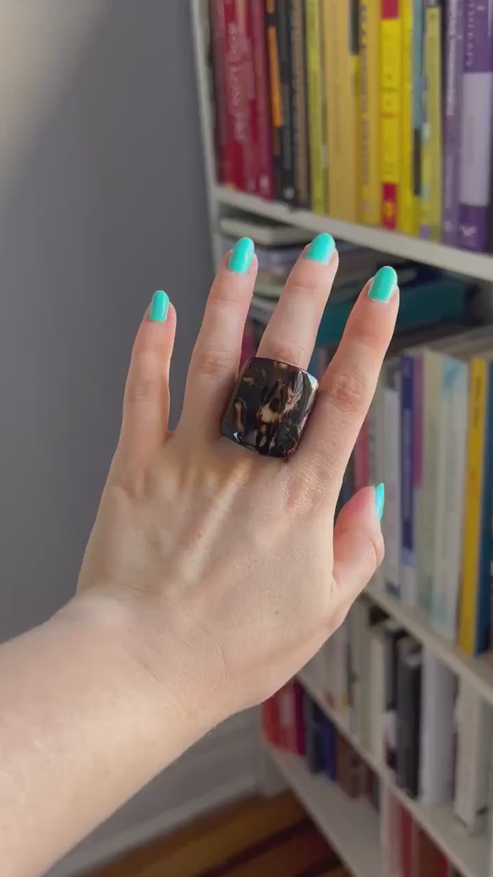 Modern Black Ring for Men and Women.