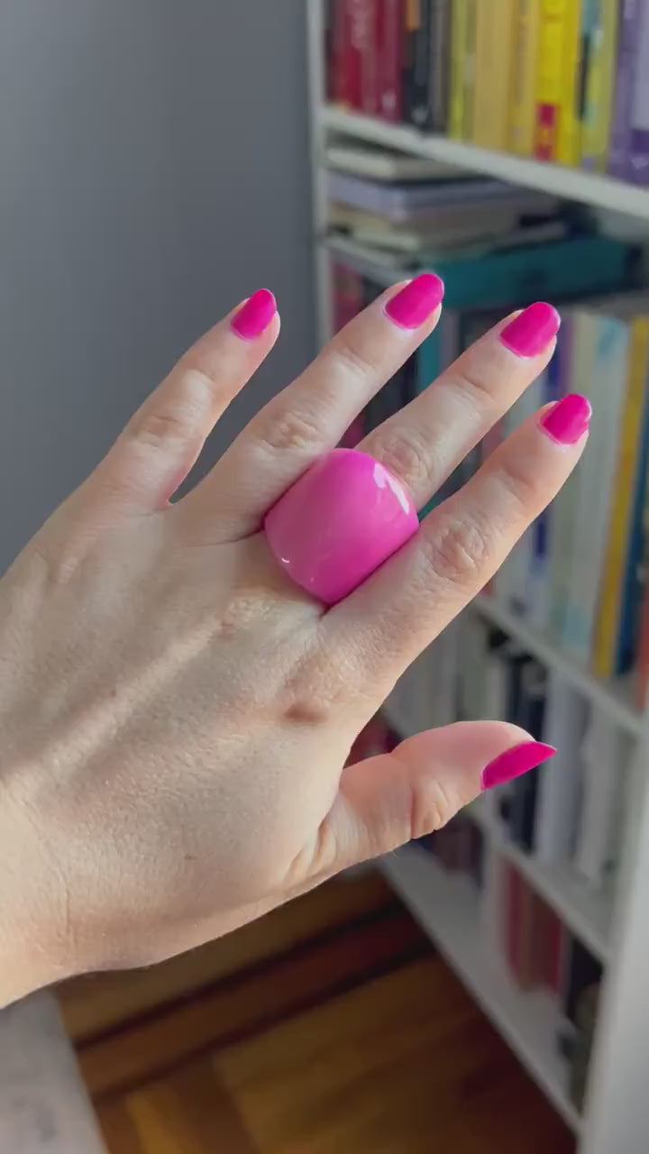 Blush Pink Tagua Nut Statement Ring.