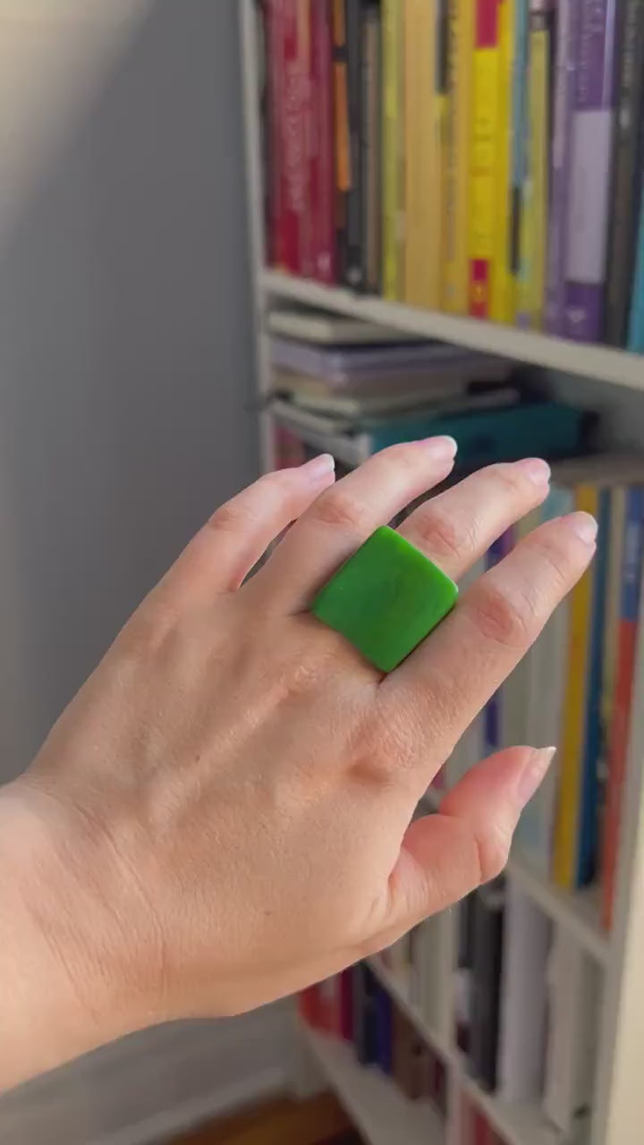 Matte Green Tagua Nut Ring.