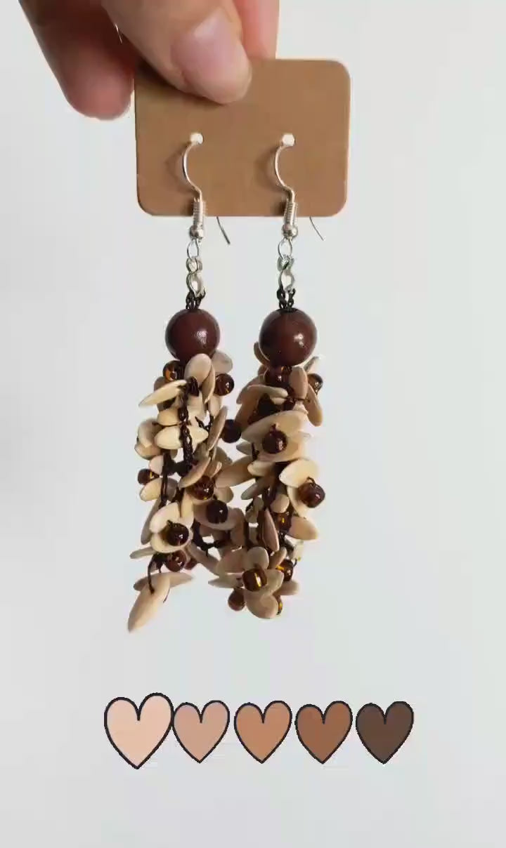 Crochet earrings, Lightweight Natural Seed Earrings.