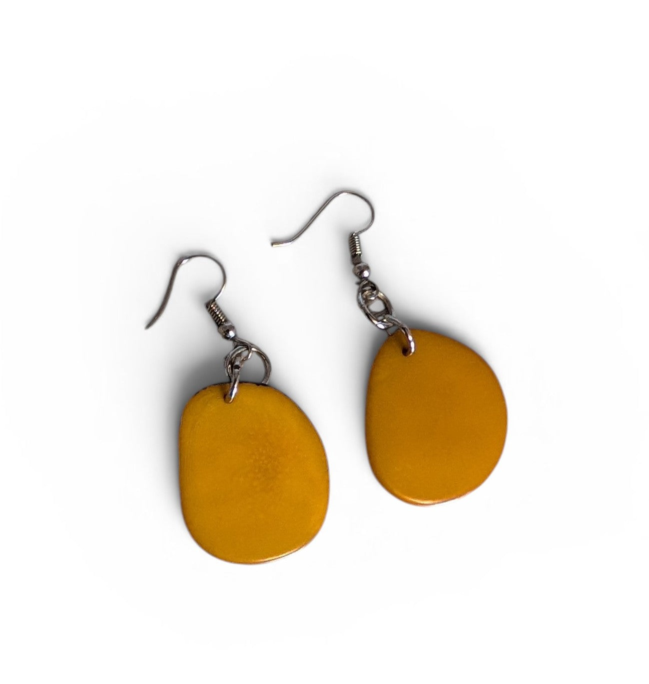 Folk style yellow earrings.